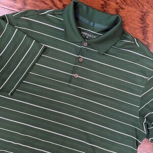 Nike Golf Men’s Polo Shirt Dri Fit Performance Medium Green & White Stripe